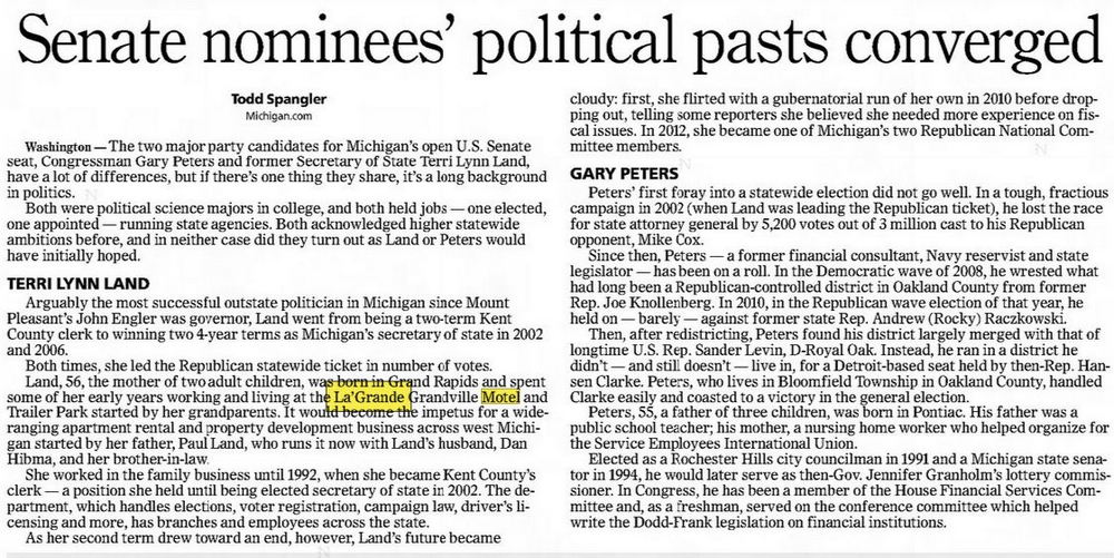 LaGrand Motel (MoLa Grande Motel, Grandmark Lodging, Red Carpet Inn, By-Pass Motel) - Oct 2014 Article On Terry Lynn Land (newer photo)